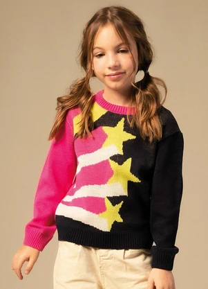 Bugbee - Casaco Infantil em Tricô Rosa - BUGBEE