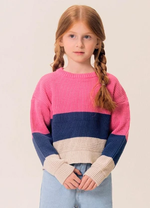 Bugbee - Casaco Infantil em Tricô Rosa - BUGBEE
