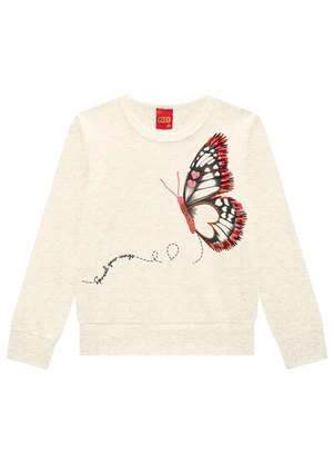 Kyly - Casaco Infantil Menina Borboleta Cinza - KYLY