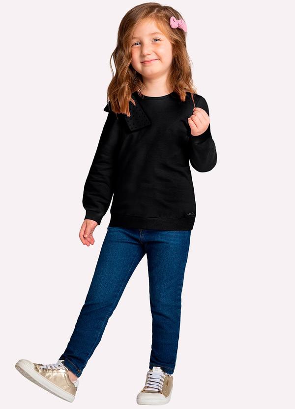 Milon - Casaco Infantil Menina com Laço Preto 2