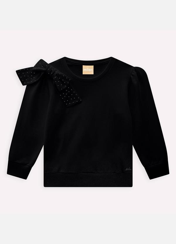 Milon - Casaco Infantil Menina com Laço Preto 3