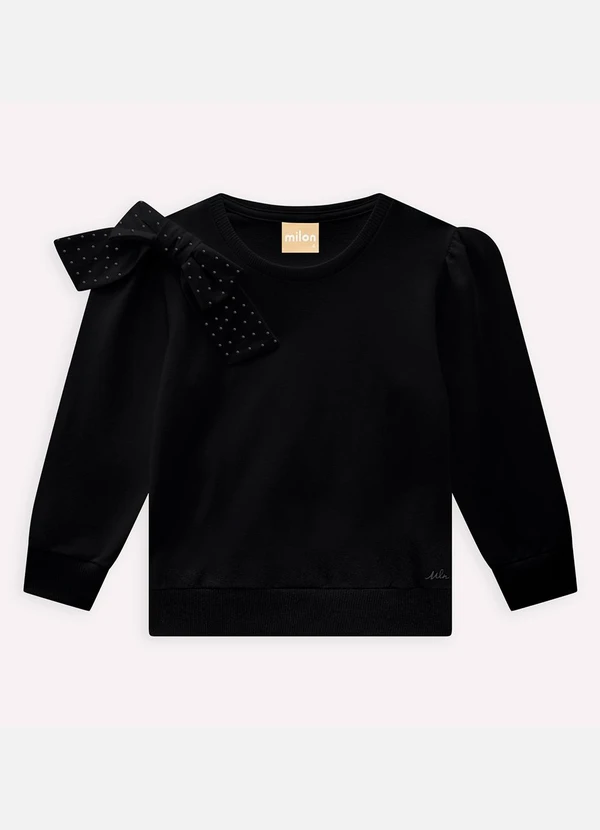 Milon - Casaco Infantil Menina com Laço Preto 3