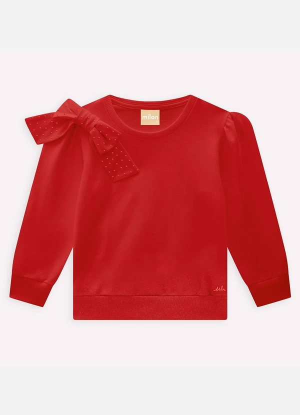 Milon - Casaco Infantil Menina com Laço Vermelho