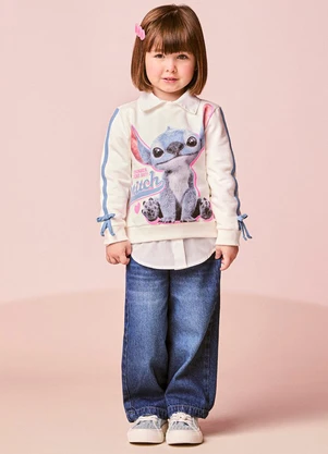 Momi - Casaco Infantil Menina do Stitch com Lacinhos - MOMI