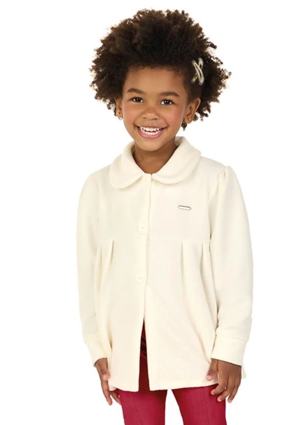 Marlan - Casaco Infantil Menina em Malha Thermo Soft Bege