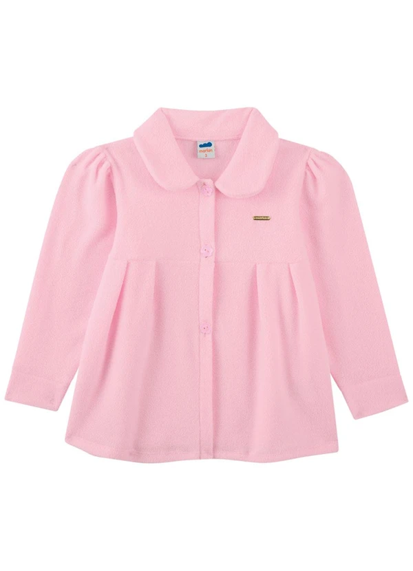 Marlan - Casaco Infantil Menina em Malha Thermo Soft Rosa