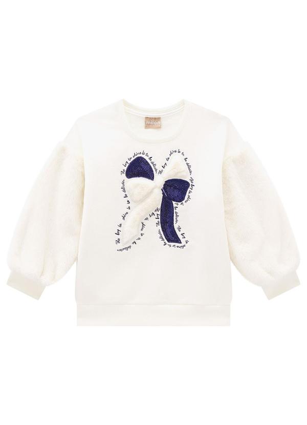 Milon - Casaco Infantil Menina em Moletom Off White