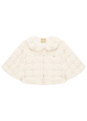 Milon - Casaco Infantil Menina em Pelo Off White - MILON