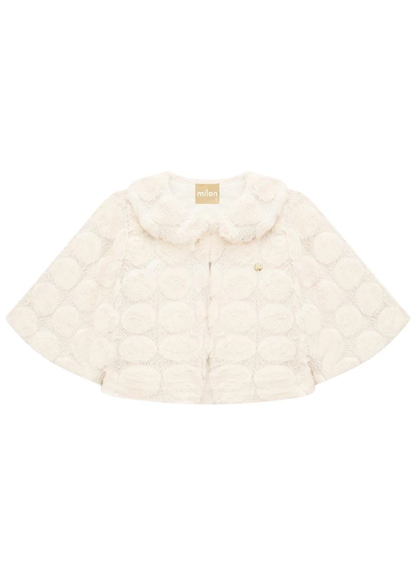 Milon - Casaco Infantil Menina em Pelo Off White