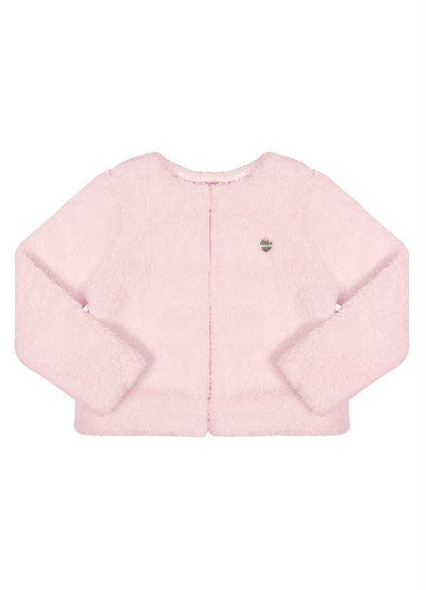 Alakazoo - Casaco Infantil Menina em Pelo Rosa