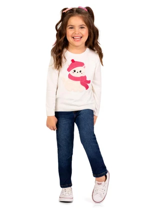 Kyly - Casaco Infantil Menina Gatinha Off White - KYLY