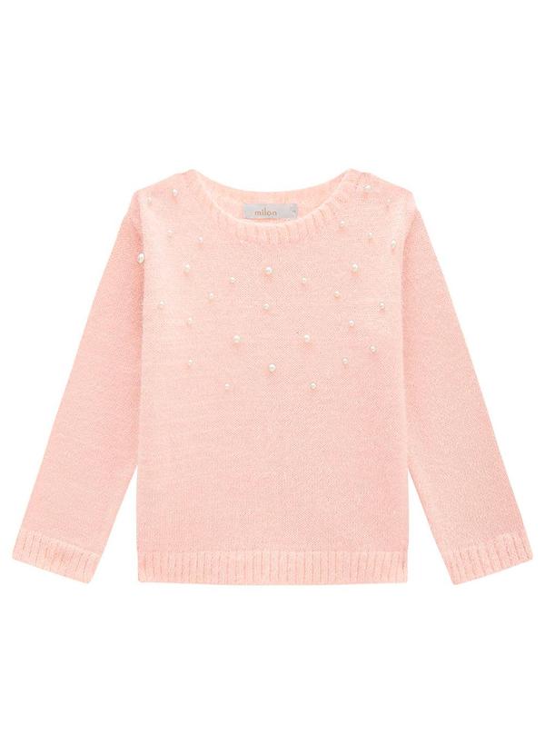 Milon - Casaco Infantil Menina Pérolas Rosa