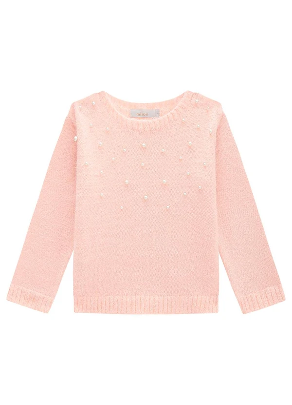 Milon - Casaco Infantil Menina Pérolas Rosa
