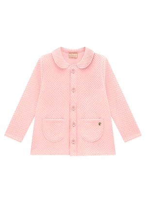 Milon - Casaco Infatil Menina em Jacquard Rosa - MILON