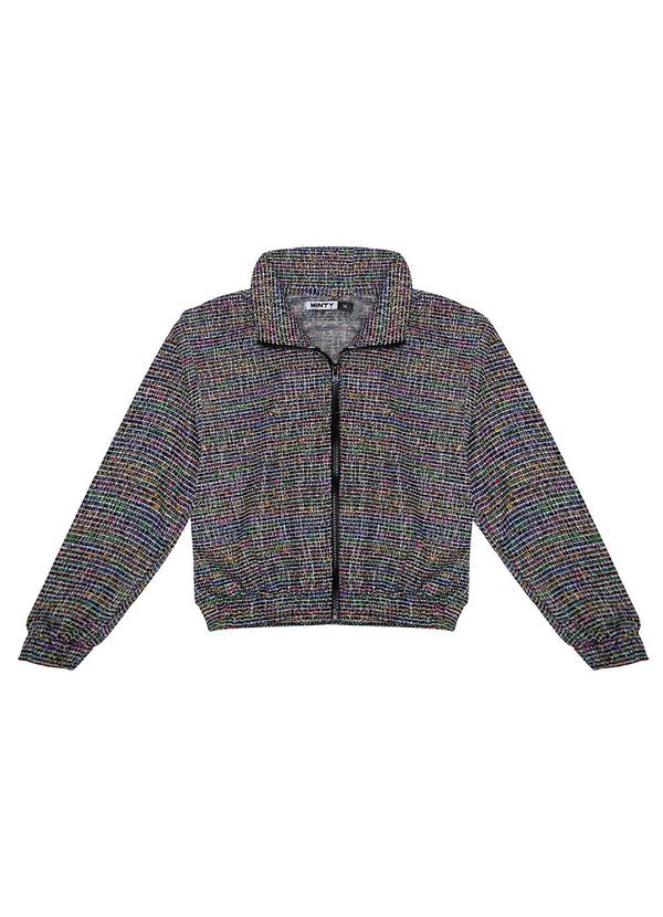 Minty - Casaco Juvenil Feminino em Tweed Preto