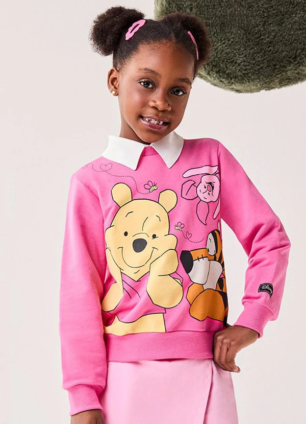 Bimbi - Casaco Menina de Moletom do Ursinho Pooh Rosa