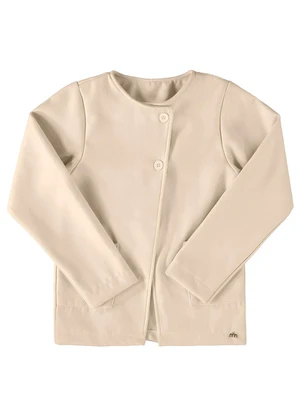 Milli e Nina - Casaco Menina Lã Batida Parka Bege - MILLI E NINA