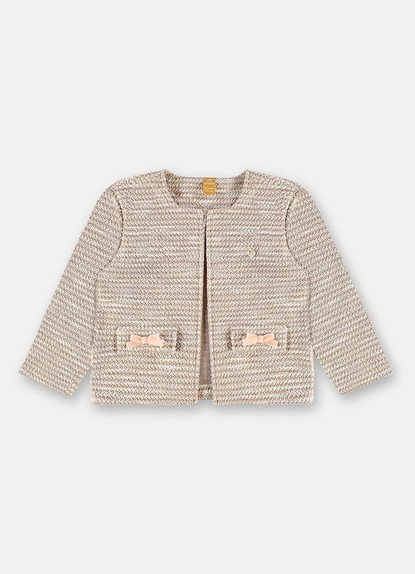 Up Baby - Casaco Menina Malha Tweed Rosa 4