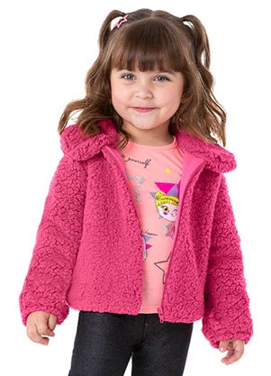 Marlan - Casaco Menina Pelo Carneirinho Rosa - MARLAN