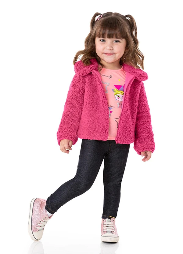 Marlan - Casaco Menina Pelo Carneirinho Rosa 2