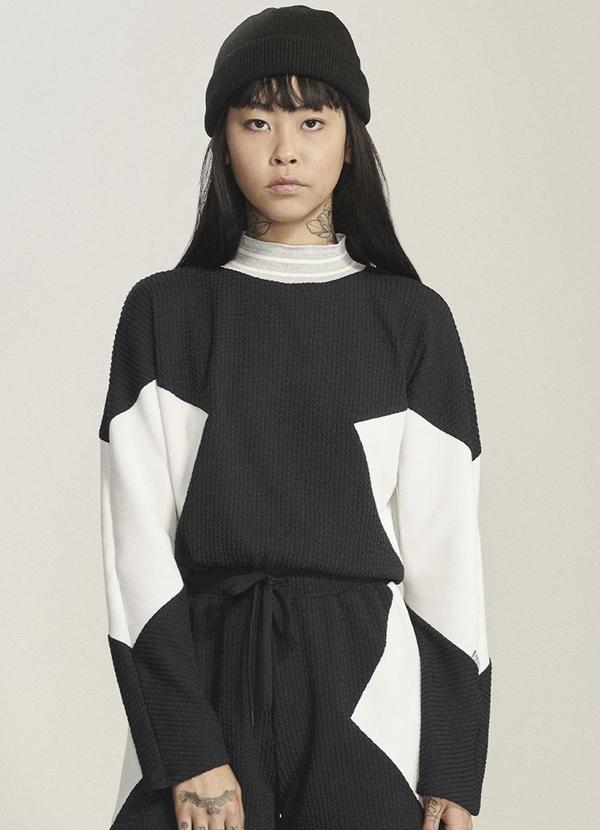 Authoria - Casaco Moletom Duas Cores Branco