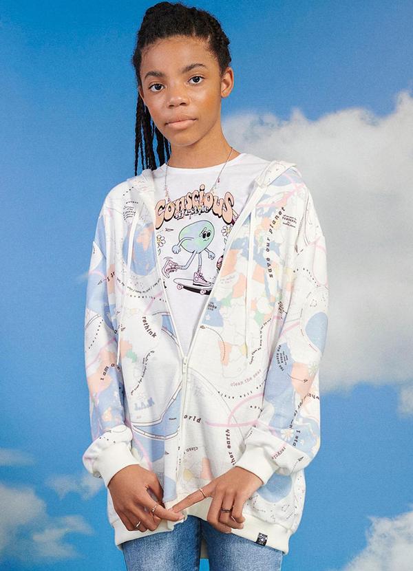 I Am - Casaco Moletom Mapa Branco 1