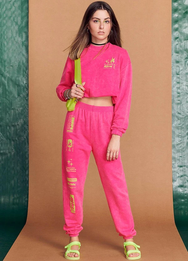 Authoria - Casaco Moletom Pink Marmorizado Rosa 2