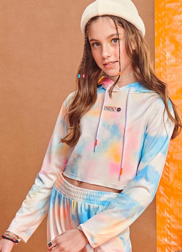 I Am - Casaco Moletom Teen Tie Dye com CapuzBranco