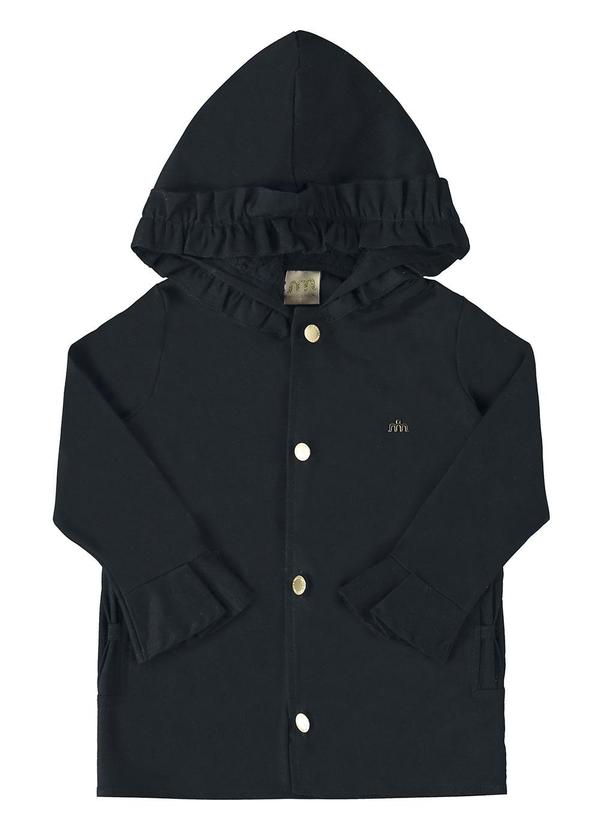 Milli e Nina - Casaco Parka Menina Sarja com Elastano Preto
