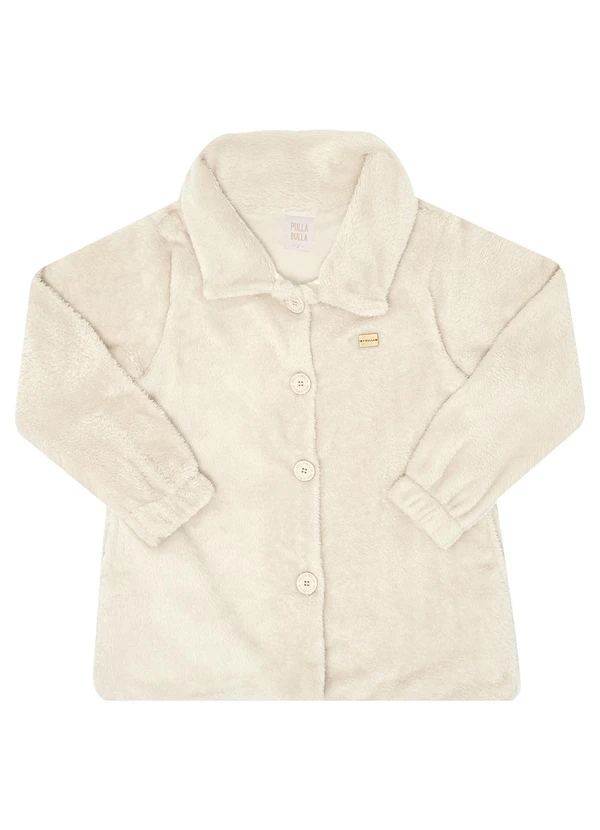 Pulla Bulla - Casaco Pelo e Meia Malha Forro Bege
