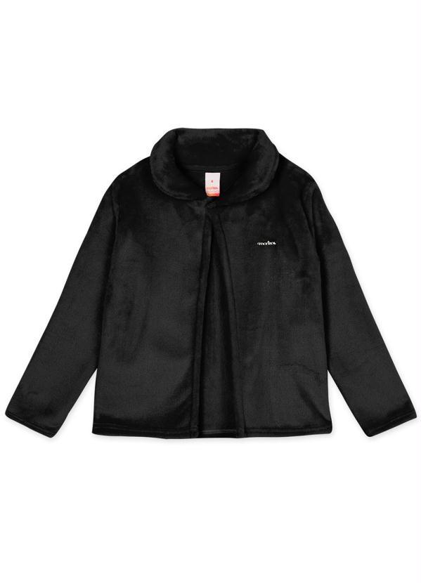 Marisol - Casaco Peluciado Infantil Menina Preto