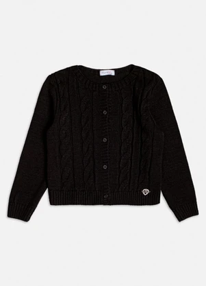 Momi - Casaco Preto de Tricot Trançado Preto - MOMI