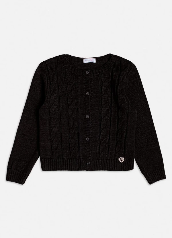 Momi - Casaco Preto de Tricot Trançado Preto