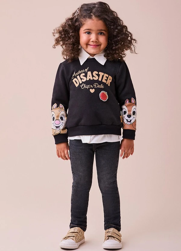 Momi - Casaco Preto do Tico e Teco de Moletom Preto 3