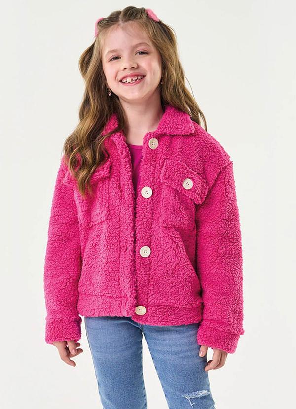 Trick Nick - Casaco Teddy Infantil Feminino Rosa