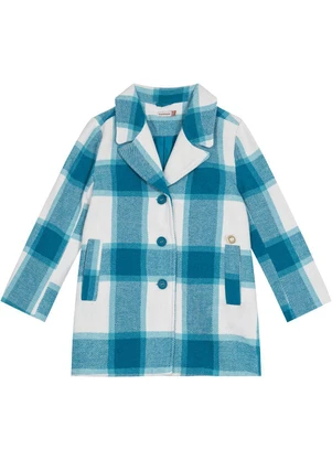 Carinhoso - Casaco Xadrez em Lã Menina Azul - CARINHOSO
