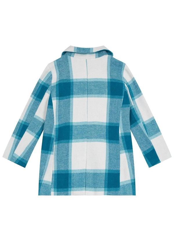 Carinhoso - Casaco Xadrez em Lã Menina Azul 2