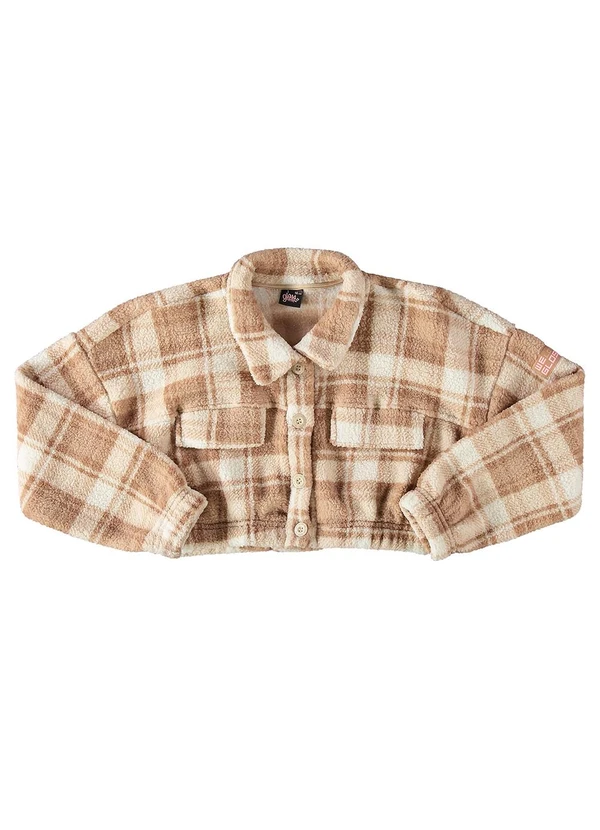 Gloss - Casaco Xadrez em Plush Juvenil Bege 4