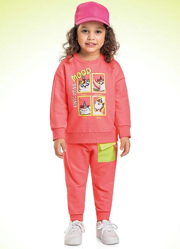 Fakini Kids - Conjunto Casaco/Calca Rosa