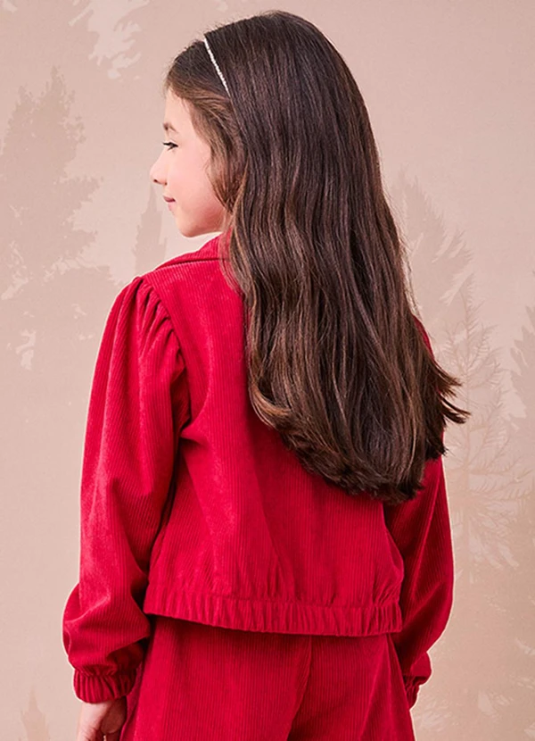 Momi - Jaqueta Bomber de Veludo Cotelê Vermelho 2