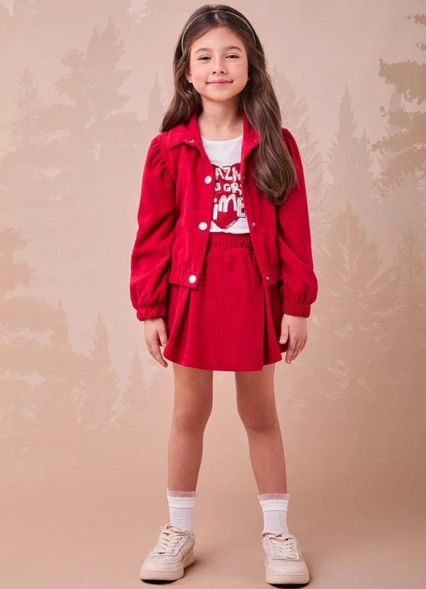 Momi - Jaqueta Bomber de Veludo Cotelê Vermelho 3