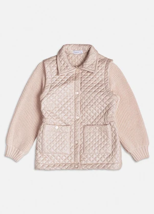 Momi - Jaqueta com Mangas de Tricot Bege - MOMI