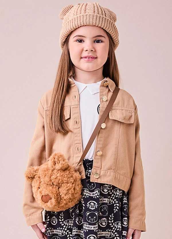 Momi - Jaqueta de Sarja com Lapela Caqui Bege 1