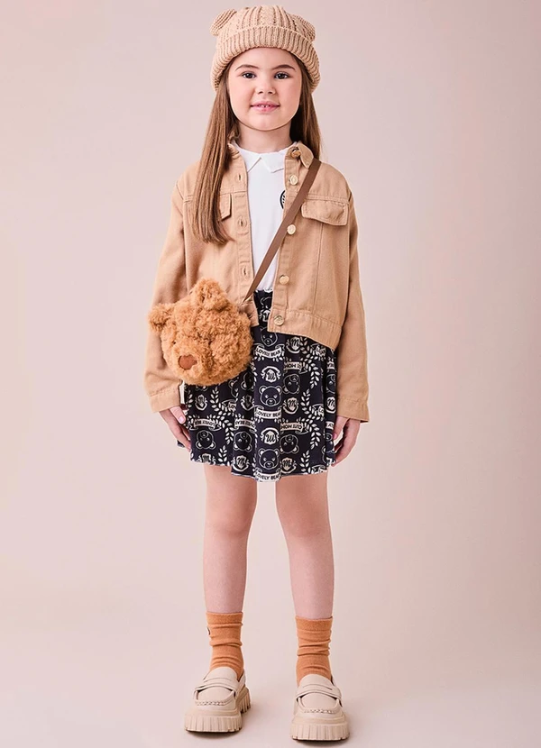 Momi - Jaqueta de Sarja com Lapela Caqui Bege 3