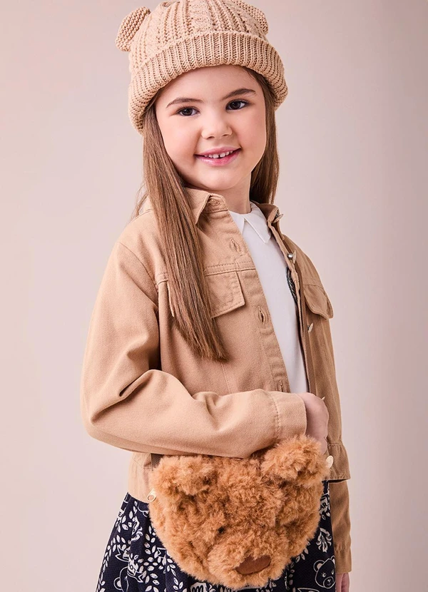 Momi - Jaqueta de Sarja com Lapela Caqui Bege 6