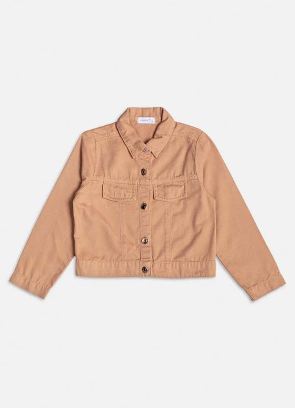 Momi - Jaqueta de Sarja com Lapela Caqui Bege 7
