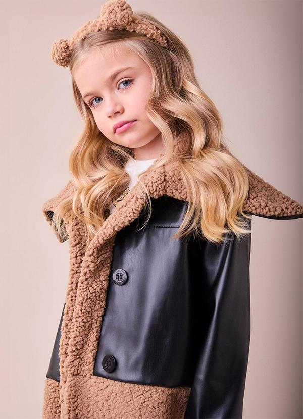 Momi - Jaqueta Fake Leather Pelinhos Preto 6