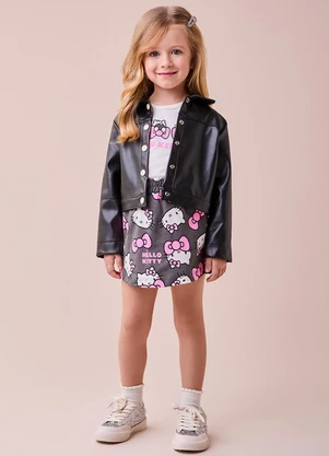 Momi - Jaqueta Fake Leather Preta Preto - MOMI