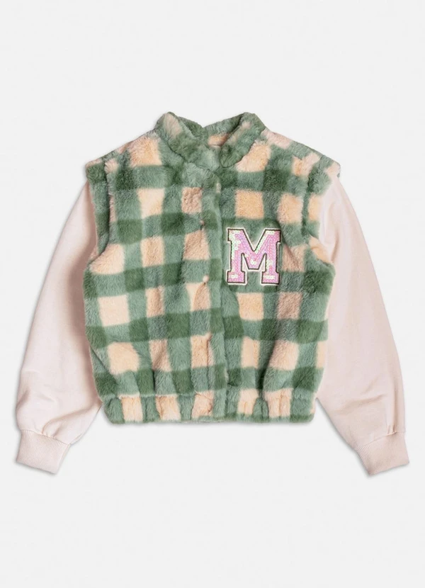 Momi - Jaqueta Felpuda Xadrez Verde Verde 1