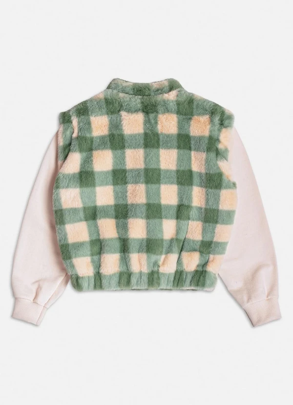 Momi - Jaqueta Felpuda Xadrez Verde Verde 2